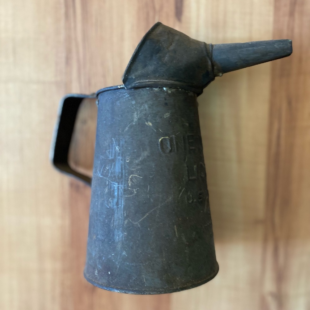 Vintage Black Metal Oil Can